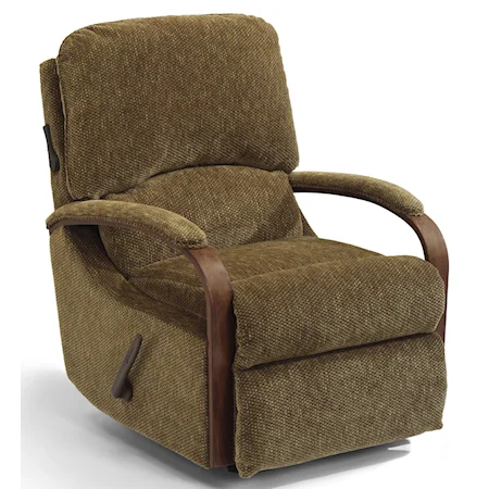 Exposed Wood Rocker Recliner with Power